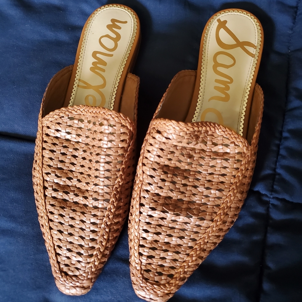Sam Edelman Pointed Toe Brown Woven Mules - size 10